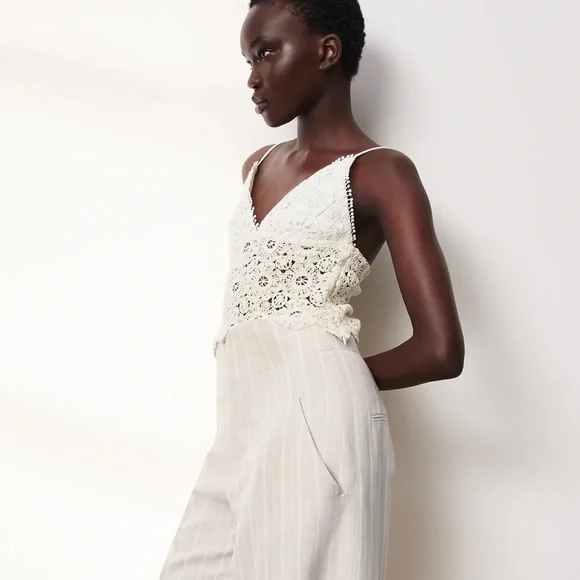 Zara White Crochet Crop Top - Picture 8 of 12